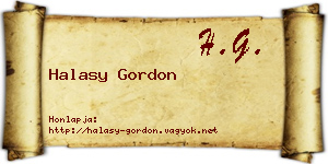 Halasy Gordon névjegykártya